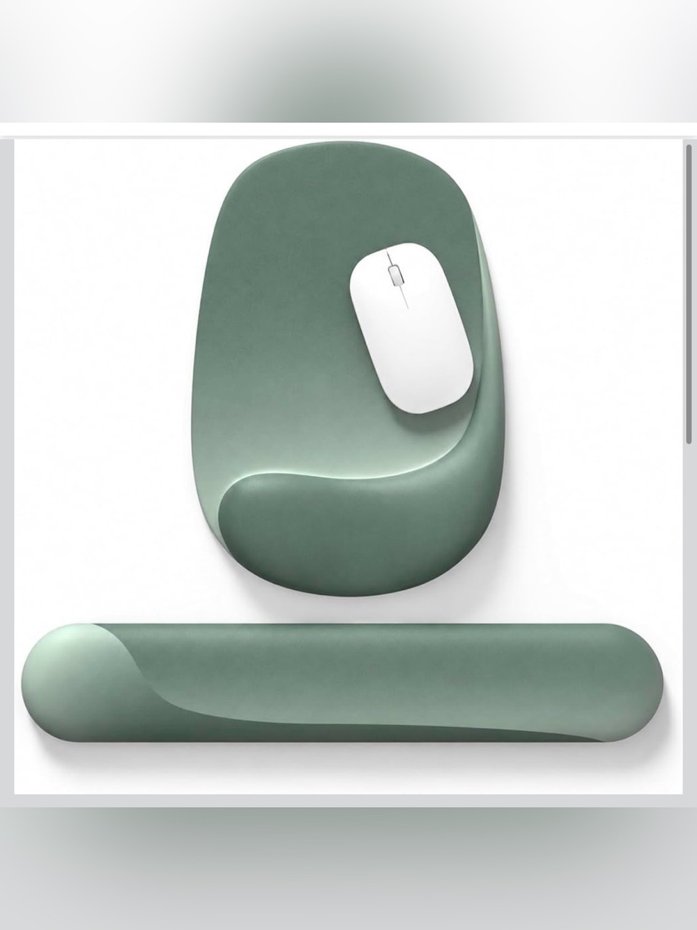 New Open Box Green Curved Ergonomic Gel Mouse Pad with Wrist Rest